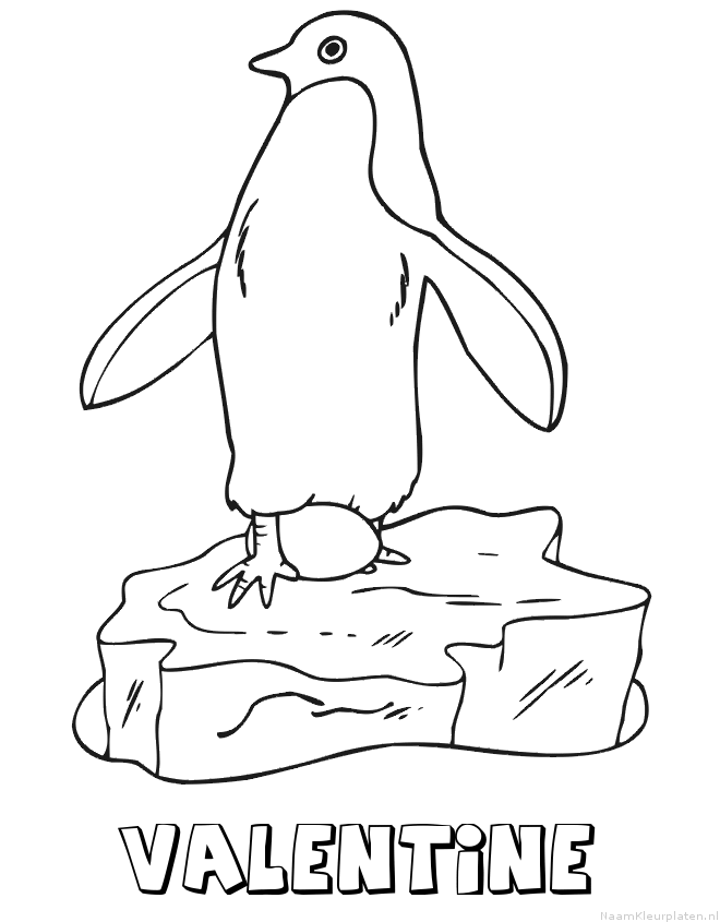 Valentine pinguin kleurplaat