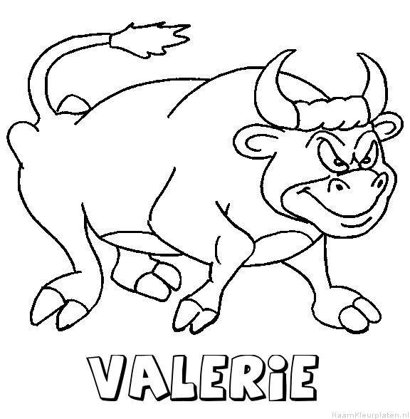 Valerie stier kleurplaat