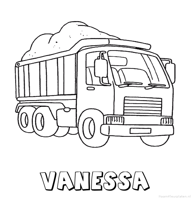 Vanessa vrachtwagen kleurplaat
