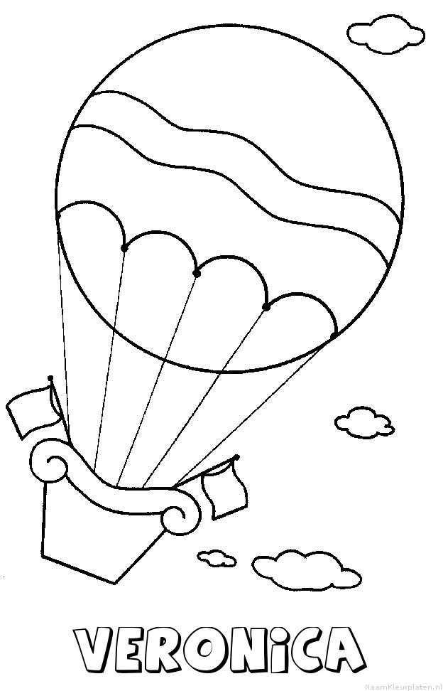 Veronica luchtballon kleurplaat