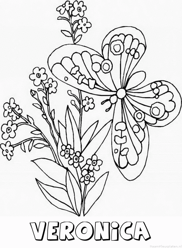 Veronica vlinder kleurplaat