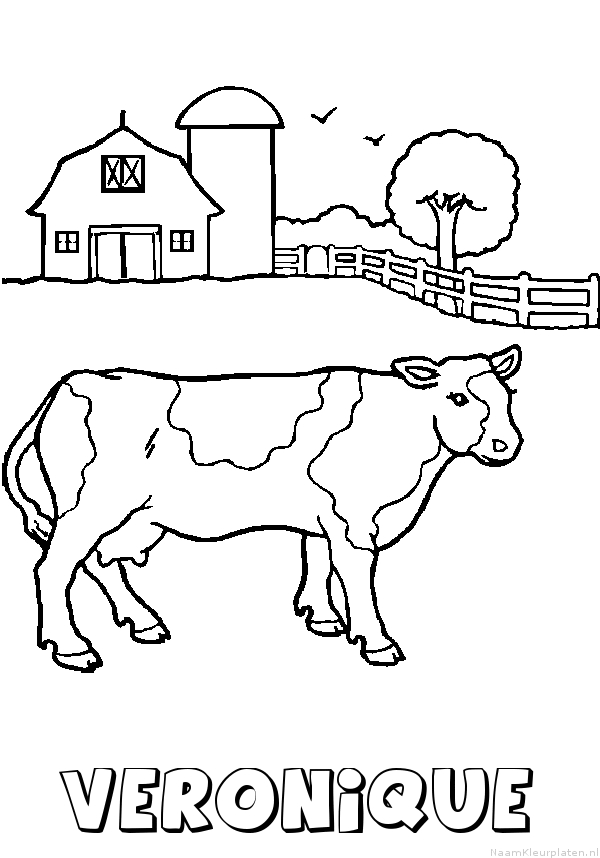 Veronique koe kleurplaat