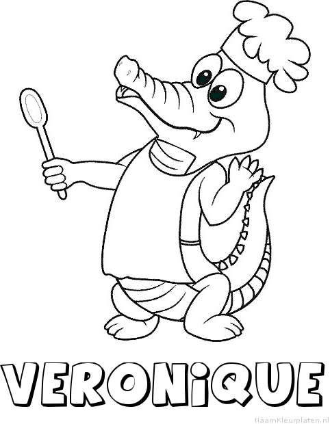 Veronique krokodil kleurplaat