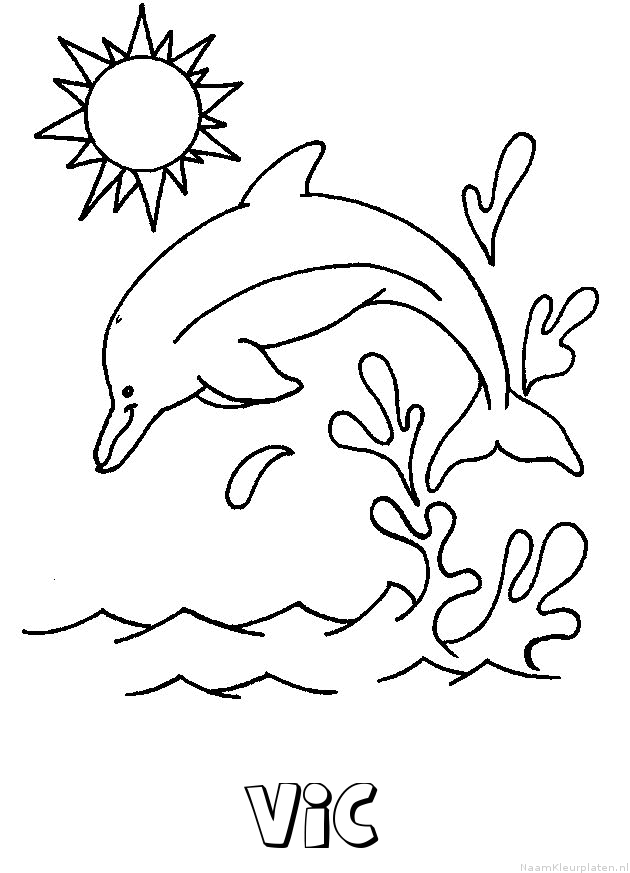 Vic dolfijn kleurplaat