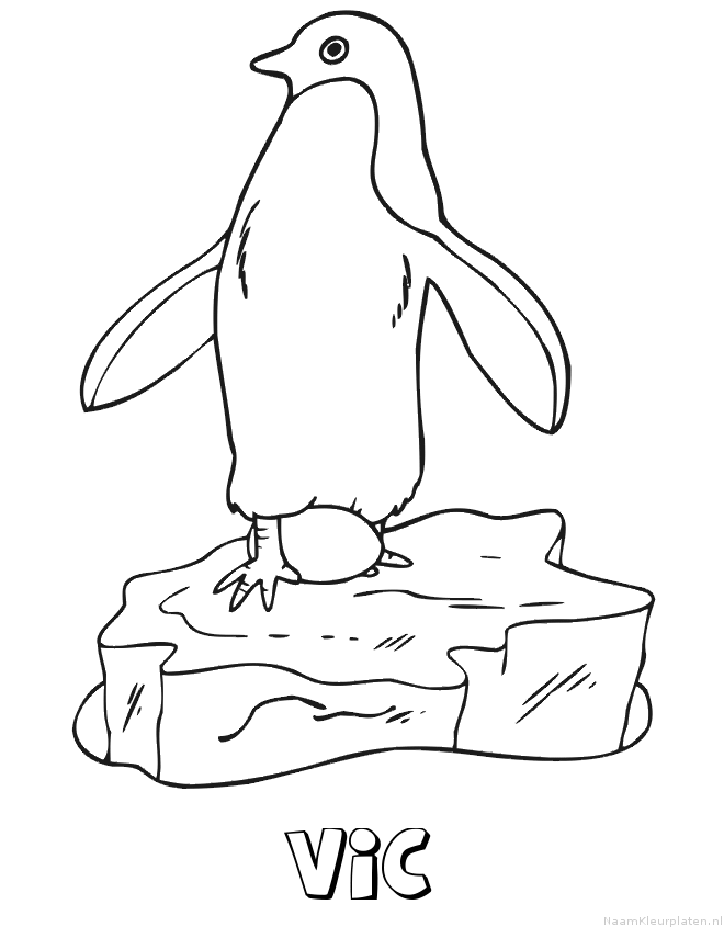 Vic pinguin kleurplaat