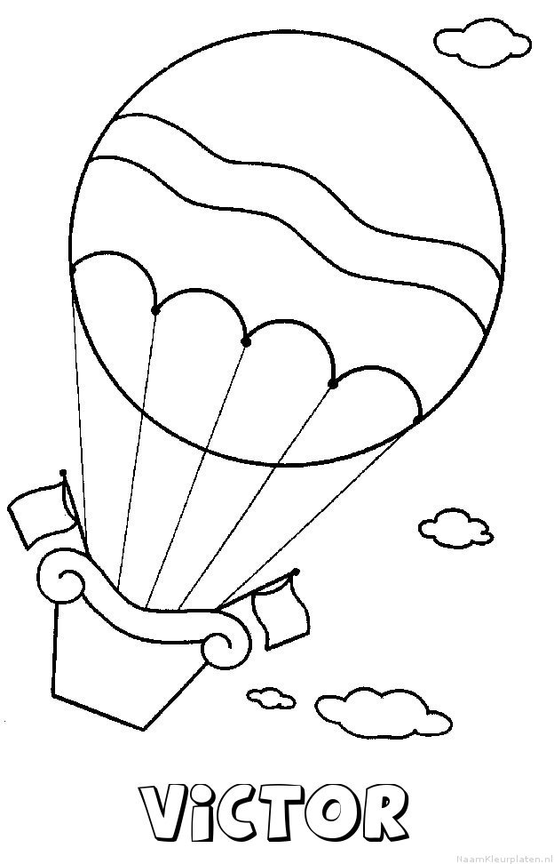 Victor luchtballon kleurplaat