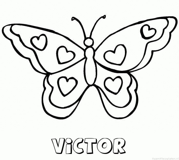 Victor vlinder hartjes kleurplaat