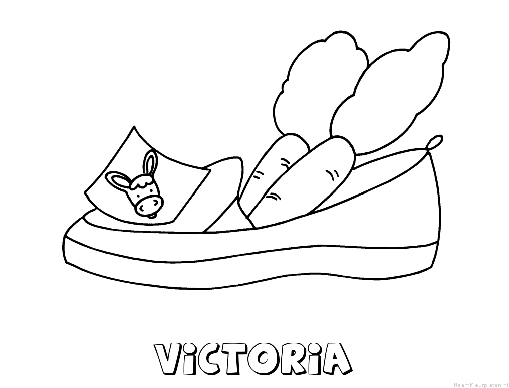 Victoria schoen zetten kleurplaat
