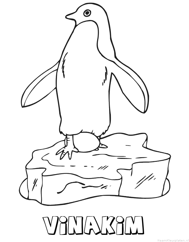 Vinakim pinguin kleurplaat