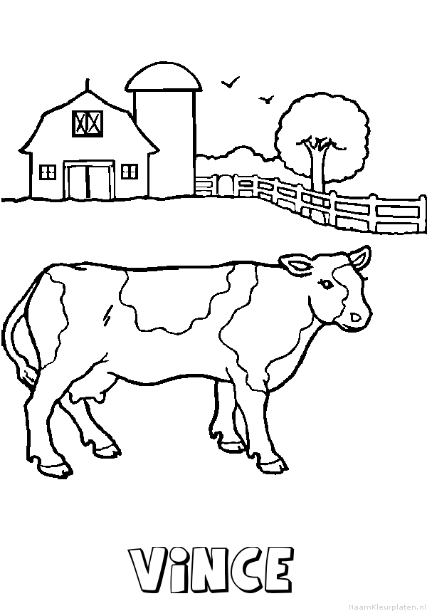 Vince koe kleurplaat