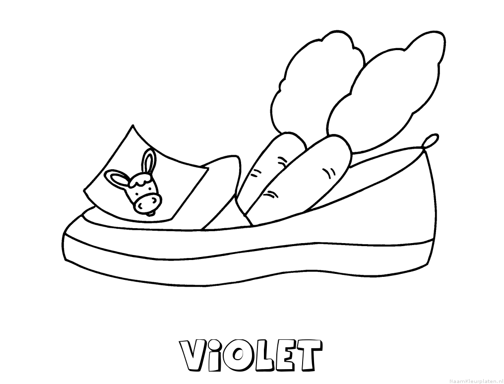 Violet schoen zetten