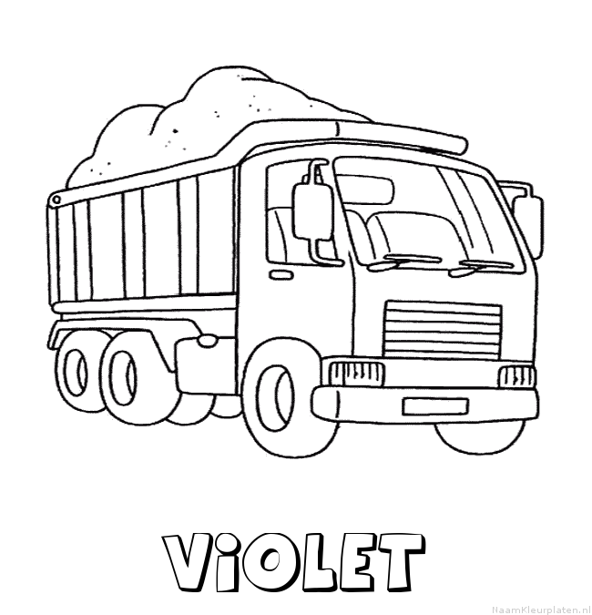 Violet vrachtwagen kleurplaat