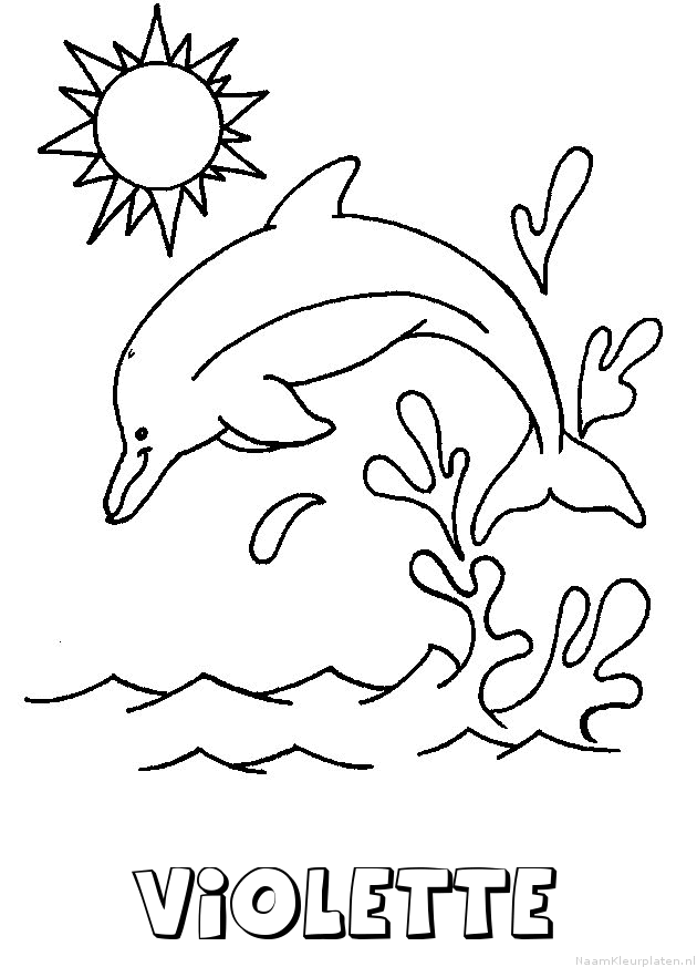Violette dolfijn kleurplaat