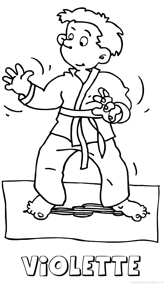 Violette judo kleurplaat