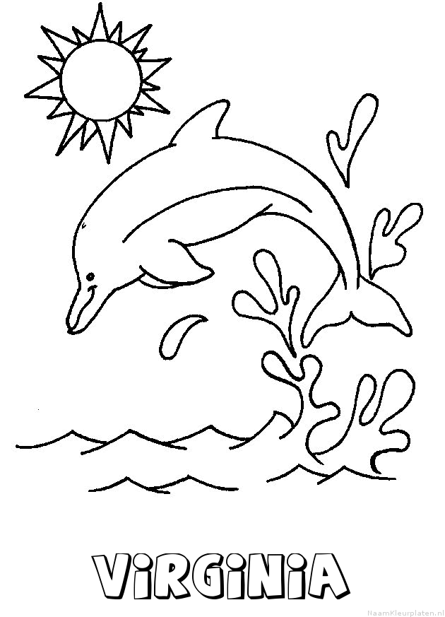 Virginia dolfijn kleurplaat