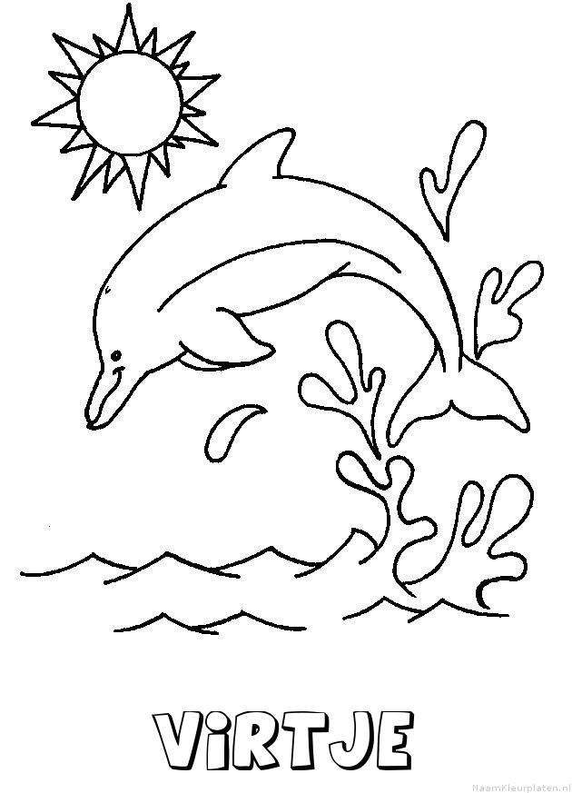 Virtje dolfijn kleurplaat