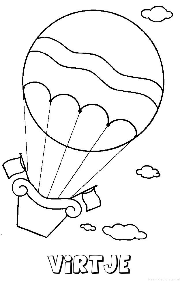 Virtje luchtballon kleurplaat