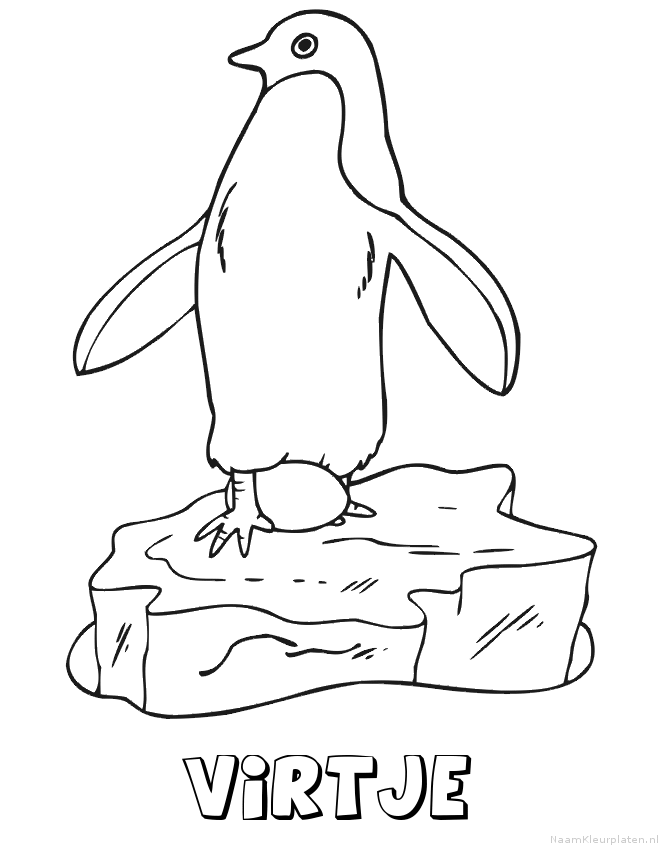 Virtje pinguin kleurplaat