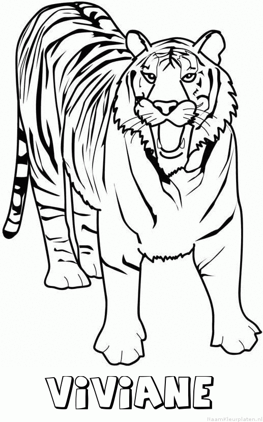 Viviane tijger 2 kleurplaat