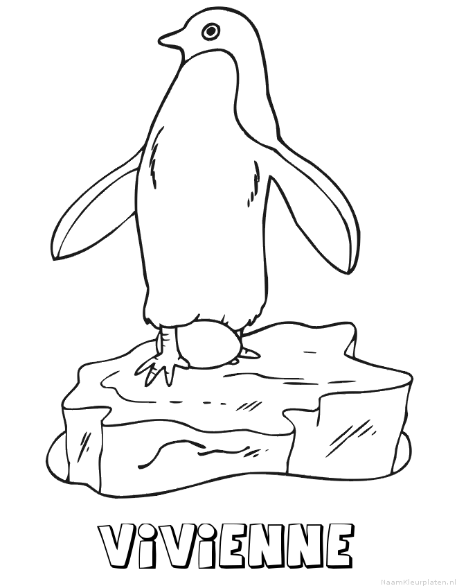Vivienne pinguin kleurplaat