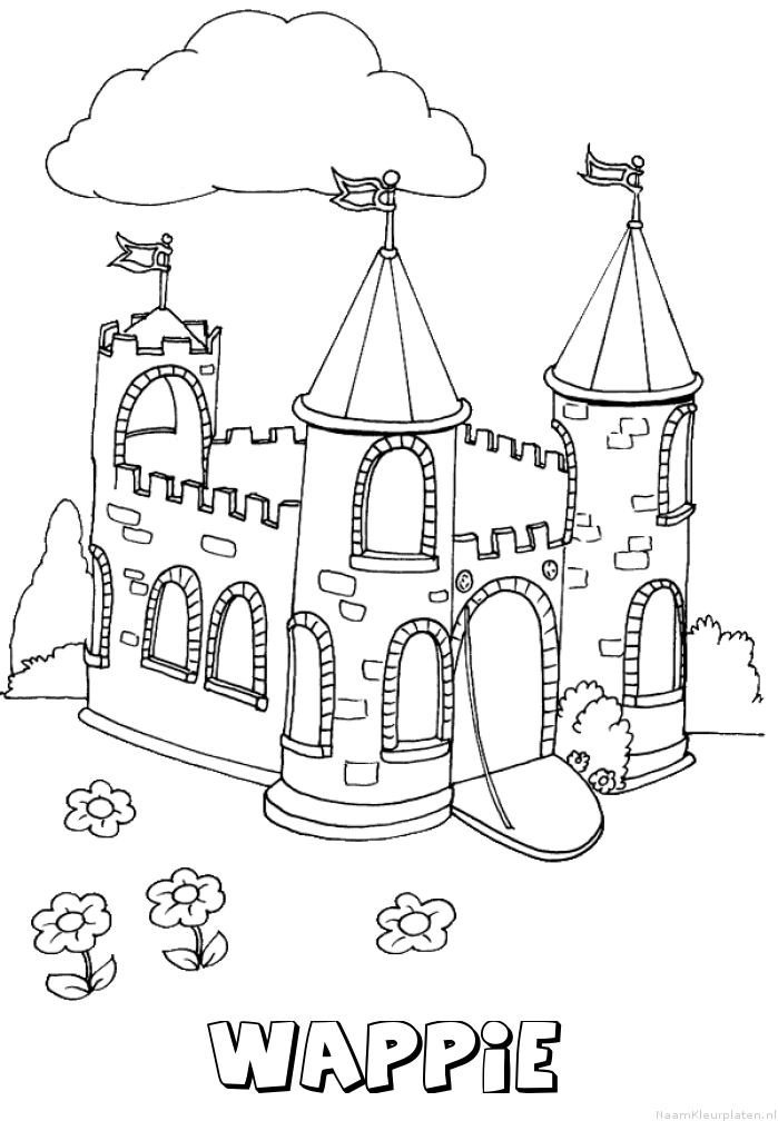 Wappie kasteel kleurplaat