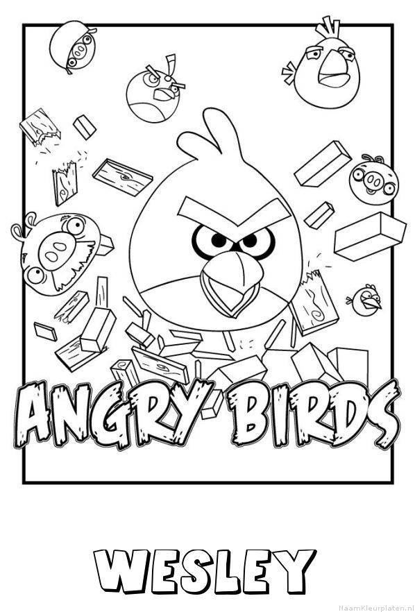 Wesley angry birds kleurplaat