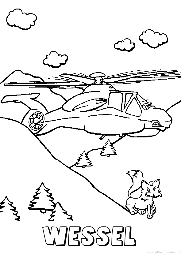 Wessel helikopter kleurplaat
