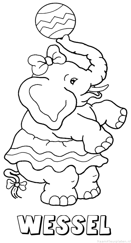 Wessel olifant kleurplaat