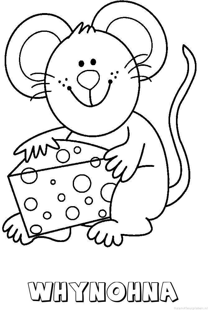 Whynohna muis kaas kleurplaat