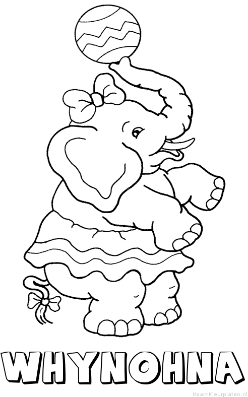 Whynohna olifant kleurplaat
