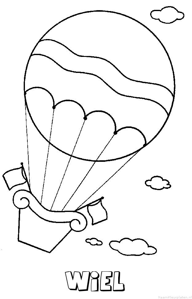 Wiel luchtballon kleurplaat