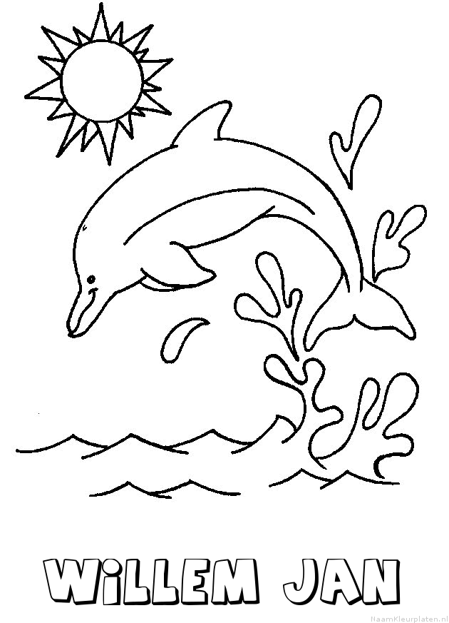 Willem jan dolfijn kleurplaat