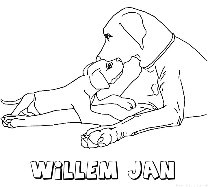 Willem jan hond puppy kleurplaat