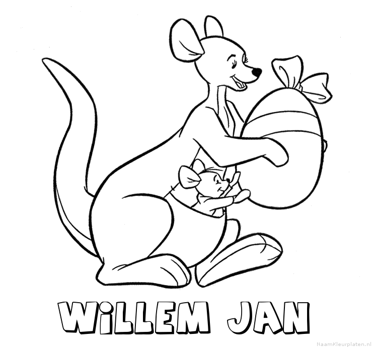 Willem jan kangoeroe kleurplaat