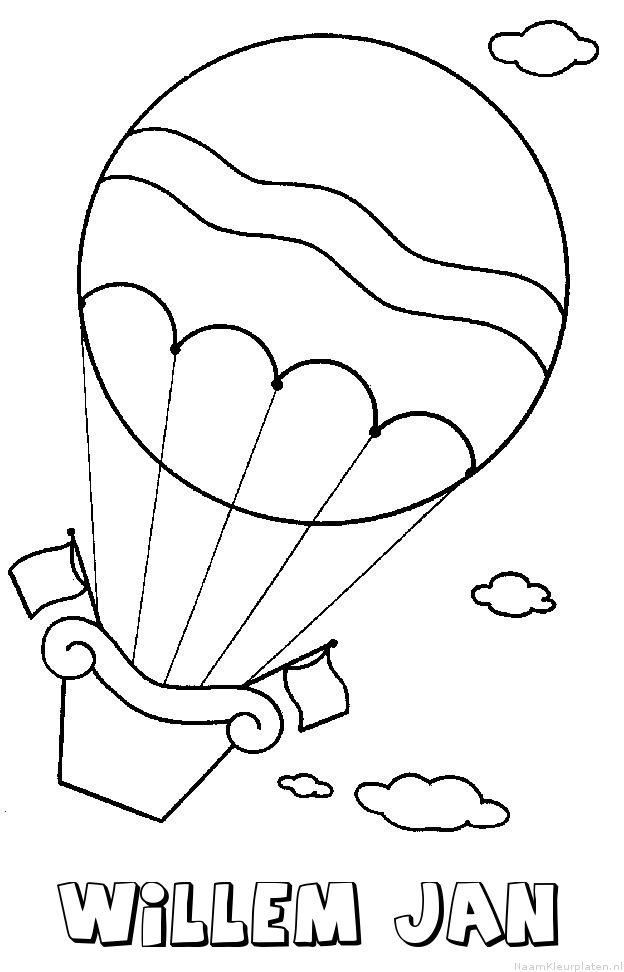 Willem jan luchtballon kleurplaat