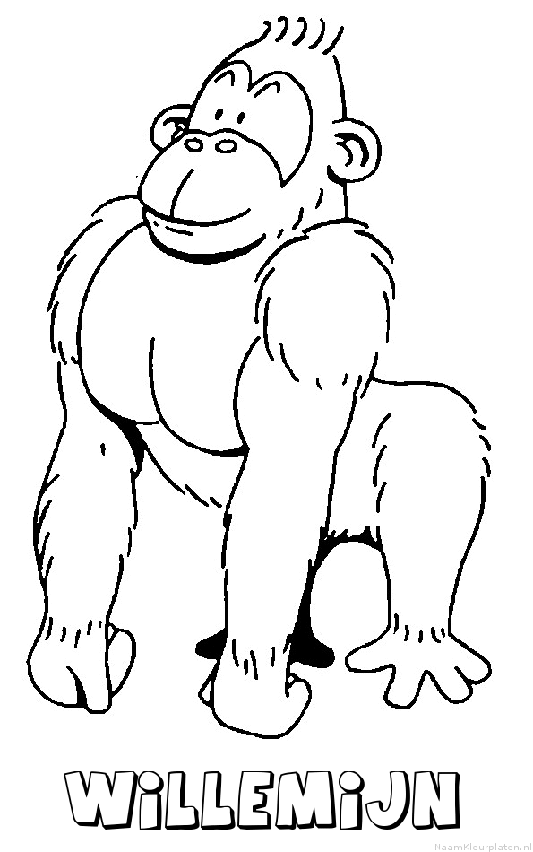 Willemijn aap gorilla kleurplaat