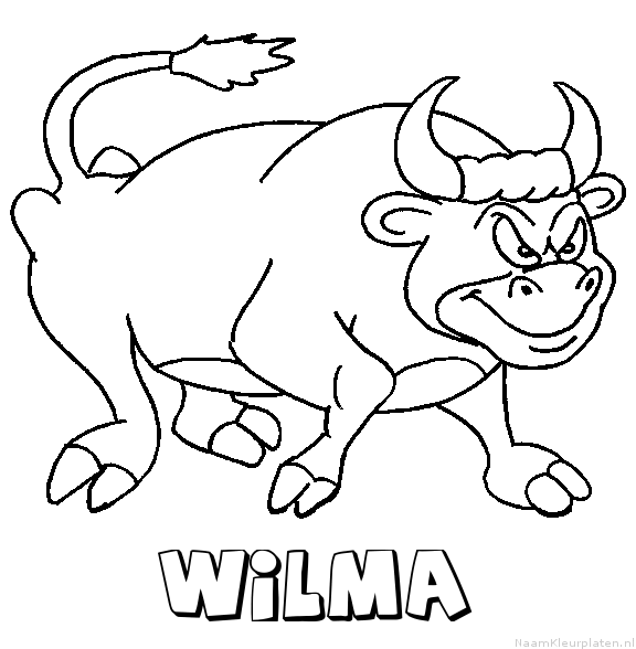 Wilma stier kleurplaat