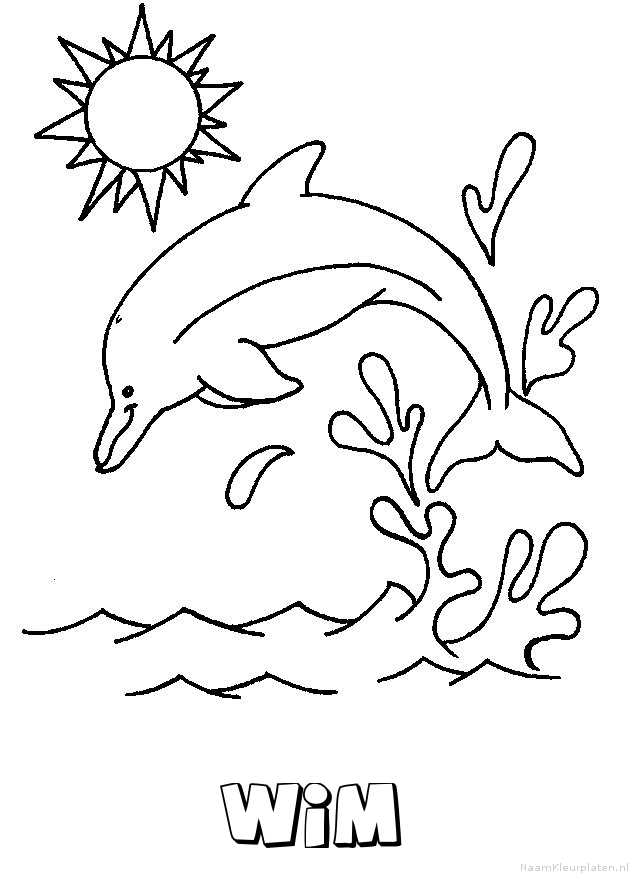 Wim dolfijn kleurplaat