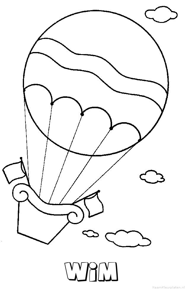 Wim luchtballon kleurplaat
