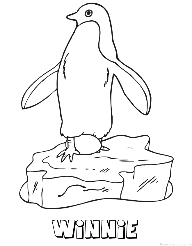 Winnie pinguin kleurplaat