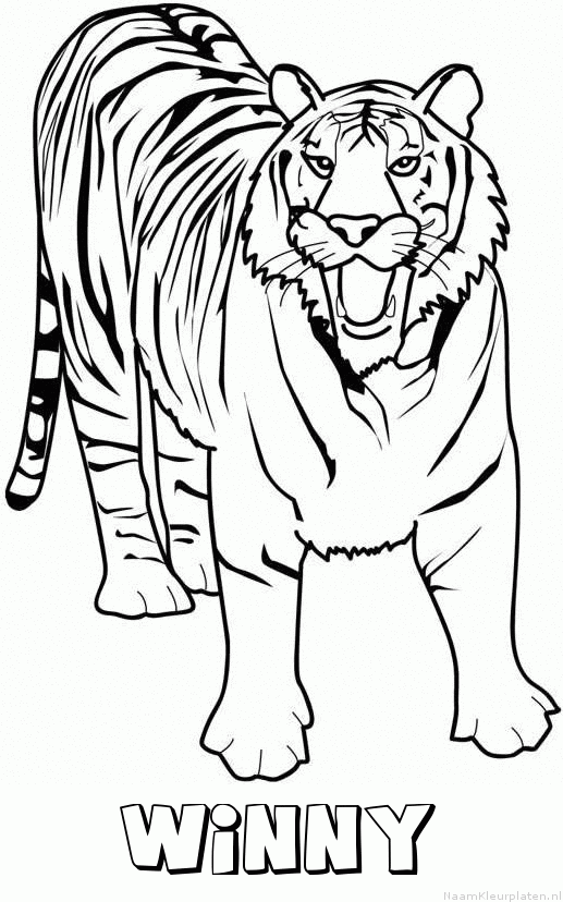 Winny tijger 2 kleurplaat