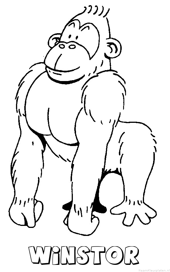 Winstor aap gorilla kleurplaat