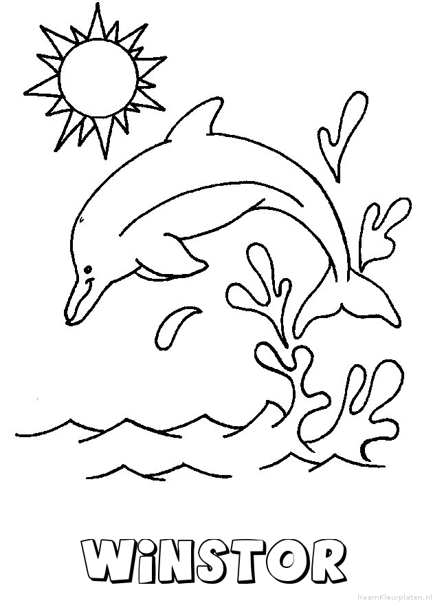 Winstor dolfijn kleurplaat