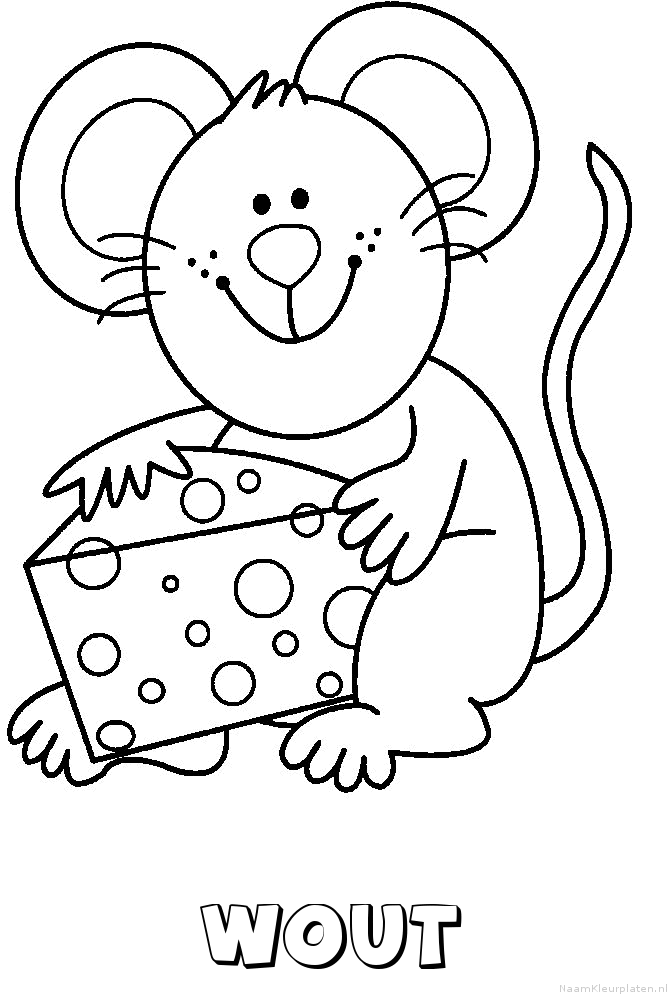 Wout muis kaas kleurplaat