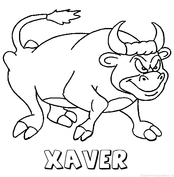 Xaver stier kleurplaat