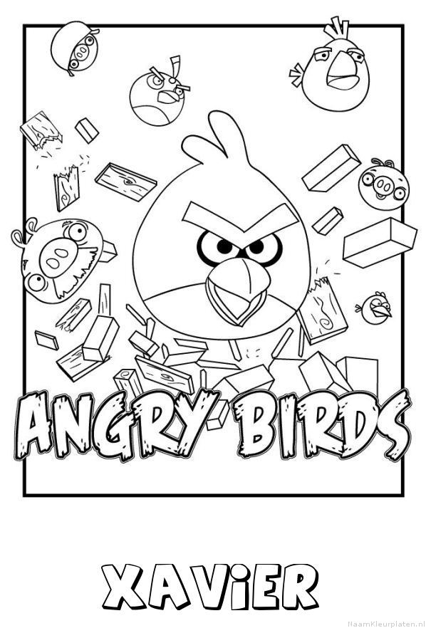 Xavier angry birds kleurplaat