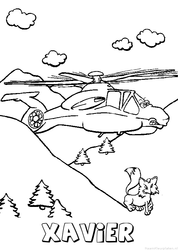 Xavier helikopter kleurplaat