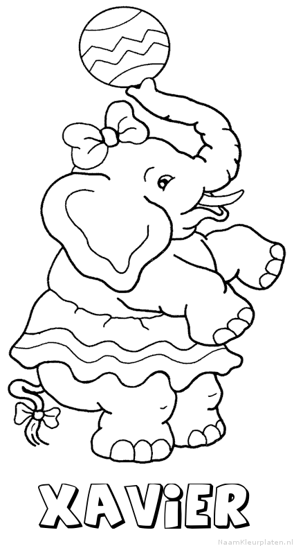 Xavier olifant kleurplaat