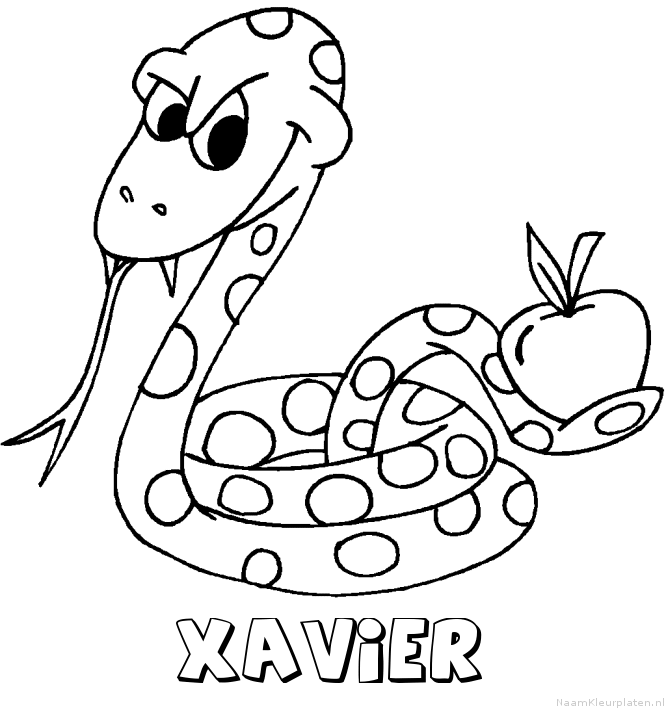 Xavier slang kleurplaat