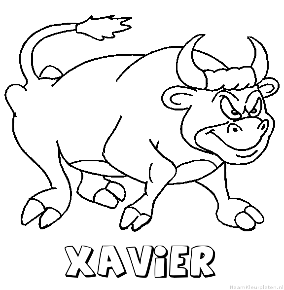 Xavier stier kleurplaat